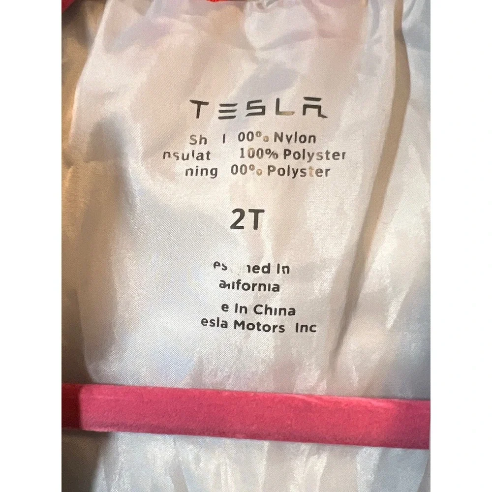 Tesla Kids Puffer Jacket Quilted 2T Silver Grey Full Zip Outerwear Gorpcore